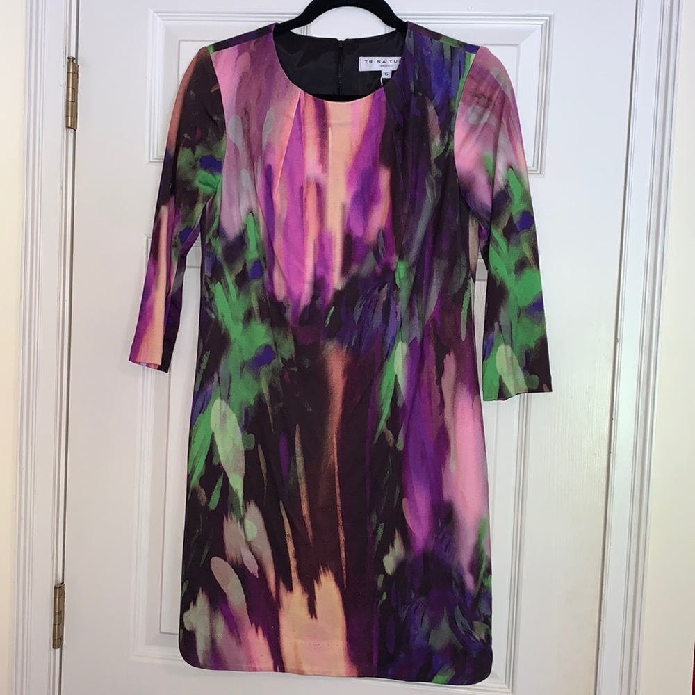Trina Turk Multicolor 3/4 Sleeve Minidress Size 6